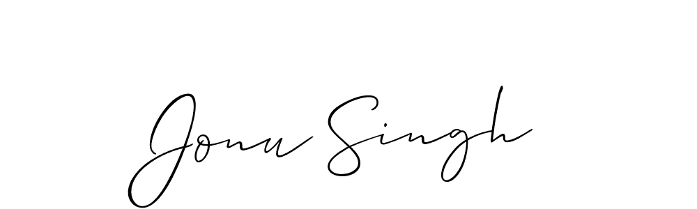 How to make Jonu Singh signature? Allison_Script is a professional autograph style. Create handwritten signature for Jonu Singh name. Jonu Singh signature style 2 images and pictures png