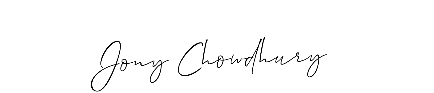 Use a signature maker to create a handwritten signature online. With this signature software, you can design (Allison_Script) your own signature for name Jony Chowdhury. Jony Chowdhury signature style 2 images and pictures png