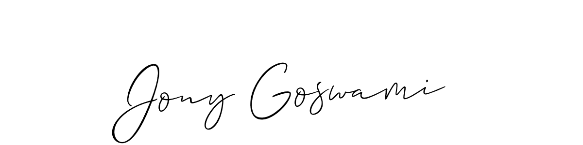 Jony Goswami stylish signature style. Best Handwritten Sign (Allison_Script) for my name. Handwritten Signature Collection Ideas for my name Jony Goswami. Jony Goswami signature style 2 images and pictures png