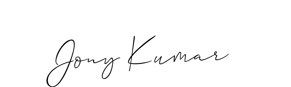 if you are searching for the best signature style for your name Jony Kumar. so please give up your signature search. here we have designed multiple signature styles  using Allison_Script. Jony Kumar signature style 2 images and pictures png