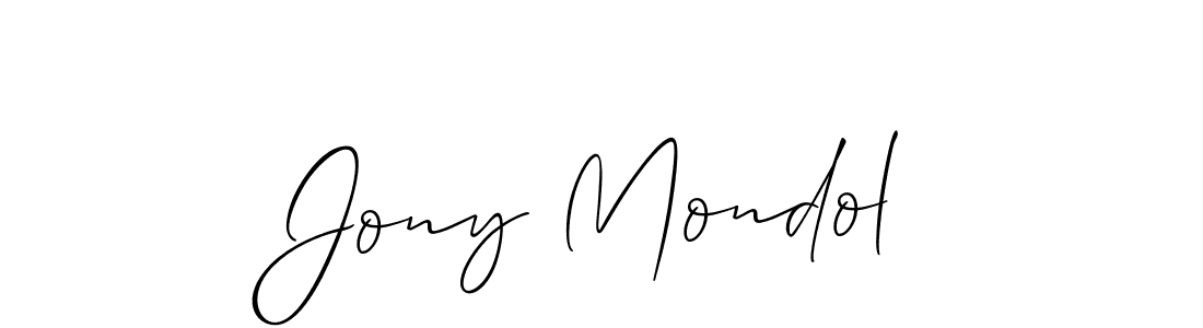 if you are searching for the best signature style for your name Jony Mondol. so please give up your signature search. here we have designed multiple signature styles  using Allison_Script. Jony Mondol signature style 2 images and pictures png
