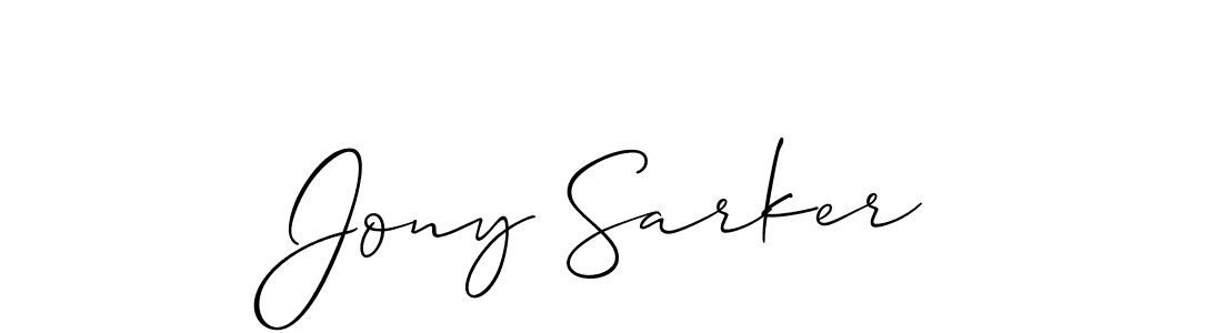How to make Jony Sarker name signature. Use Allison_Script style for creating short signs online. This is the latest handwritten sign. Jony Sarker signature style 2 images and pictures png