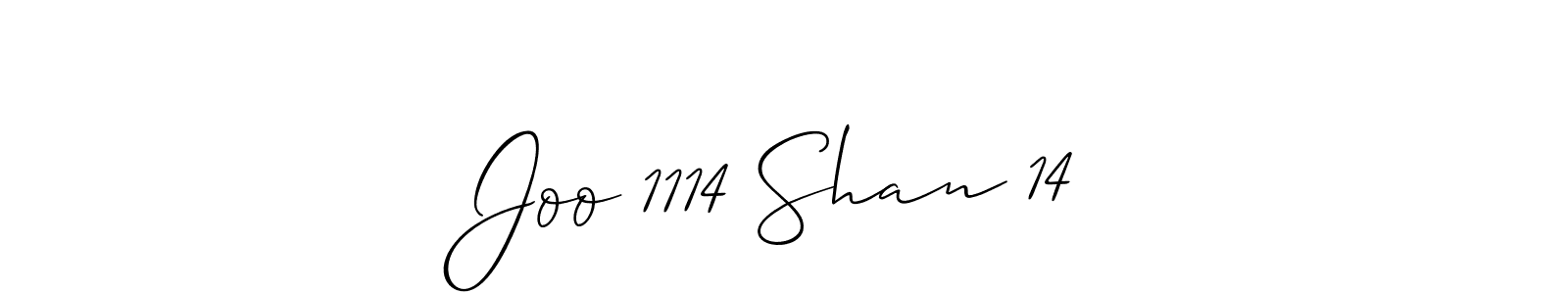 Make a beautiful signature design for name Joo 1114 Shan 14. With this signature (Allison_Script) style, you can create a handwritten signature for free. Joo 1114 Shan 14 signature style 2 images and pictures png