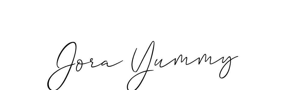 Create a beautiful signature design for name Jora Yummy. With this signature (Allison_Script) fonts, you can make a handwritten signature for free. Jora Yummy signature style 2 images and pictures png