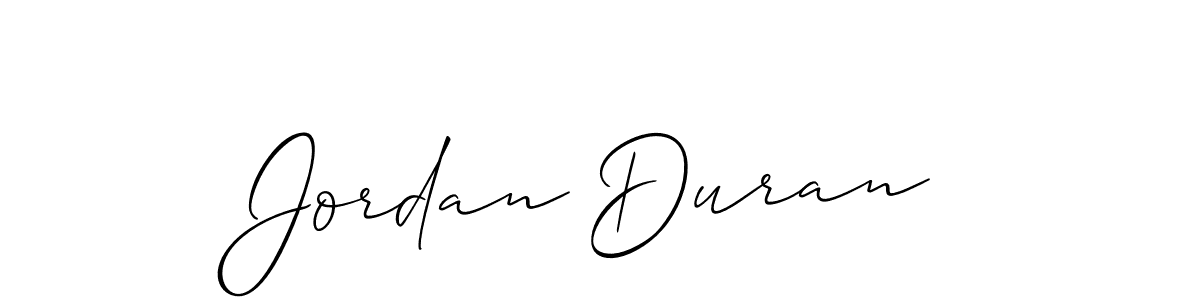 Make a beautiful signature design for name Jordan Duran. With this signature (Allison_Script) style, you can create a handwritten signature for free. Jordan Duran signature style 2 images and pictures png