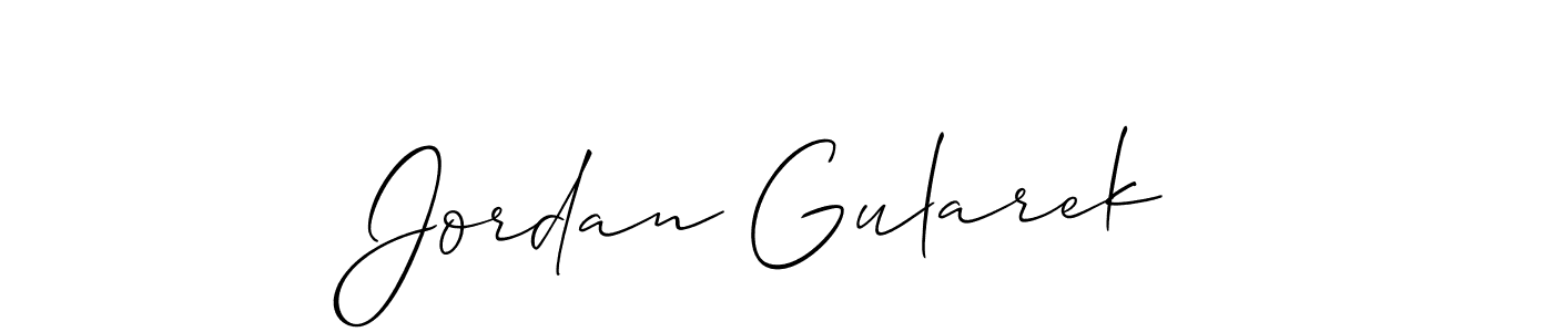 Create a beautiful signature design for name Jordan Gularek. With this signature (Allison_Script) fonts, you can make a handwritten signature for free. Jordan Gularek signature style 2 images and pictures png