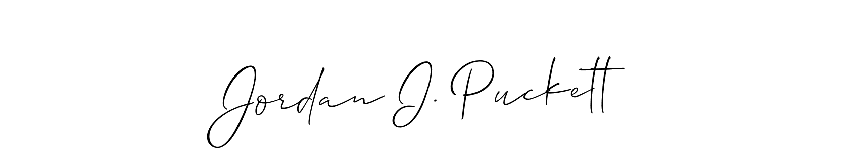 You should practise on your own different ways (Allison_Script) to write your name (Jordan I. Puckett) in signature. don't let someone else do it for you. Jordan I. Puckett signature style 2 images and pictures png