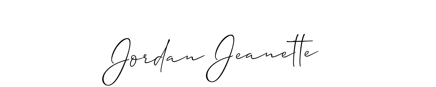 if you are searching for the best signature style for your name Jordan Jeanette. so please give up your signature search. here we have designed multiple signature styles  using Allison_Script. Jordan Jeanette signature style 2 images and pictures png