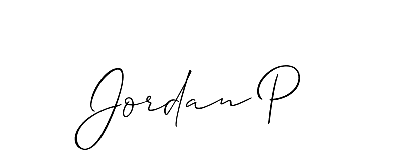 Design your own signature with our free online signature maker. With this signature software, you can create a handwritten (Allison_Script) signature for name Jordan P. Jordan P signature style 2 images and pictures png