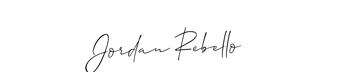 Allison_Script is a professional signature style that is perfect for those who want to add a touch of class to their signature. It is also a great choice for those who want to make their signature more unique. Get Jordan Rebello name to fancy signature for free. Jordan Rebello signature style 2 images and pictures png