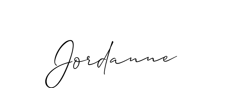 How to make Jordanne signature? Allison_Script is a professional autograph style. Create handwritten signature for Jordanne name. Jordanne signature style 2 images and pictures png