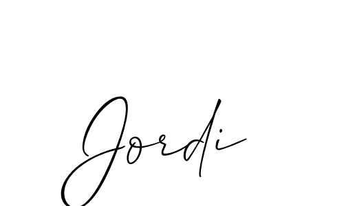 Use a signature maker to create a handwritten signature online. With this signature software, you can design (Allison_Script) your own signature for name Jordi. Jordi signature style 2 images and pictures png