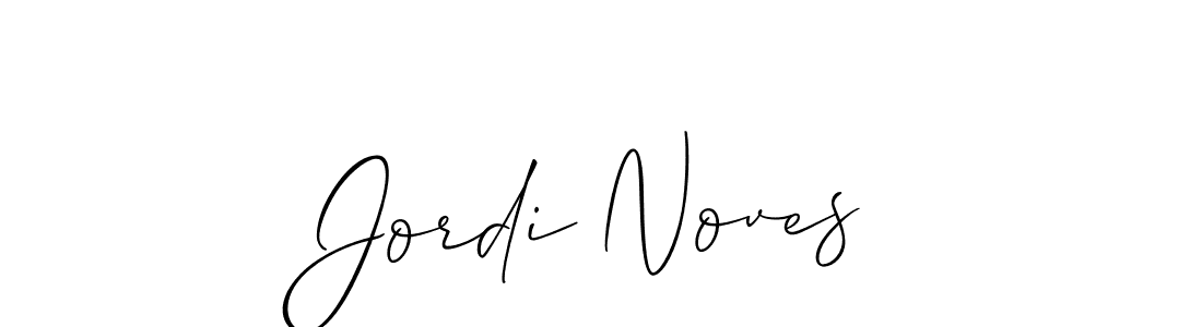 How to make Jordi Noves signature? Allison_Script is a professional autograph style. Create handwritten signature for Jordi Noves name. Jordi Noves signature style 2 images and pictures png