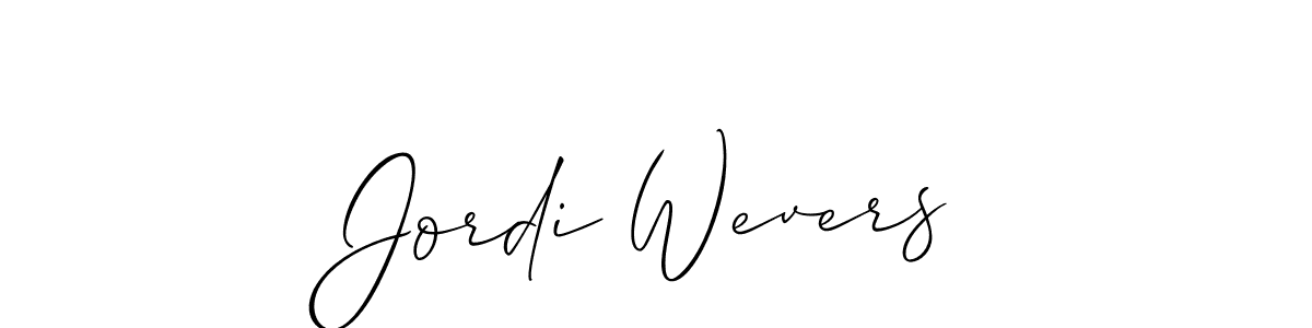 Make a beautiful signature design for name Jordi Wevers. With this signature (Allison_Script) style, you can create a handwritten signature for free. Jordi Wevers signature style 2 images and pictures png