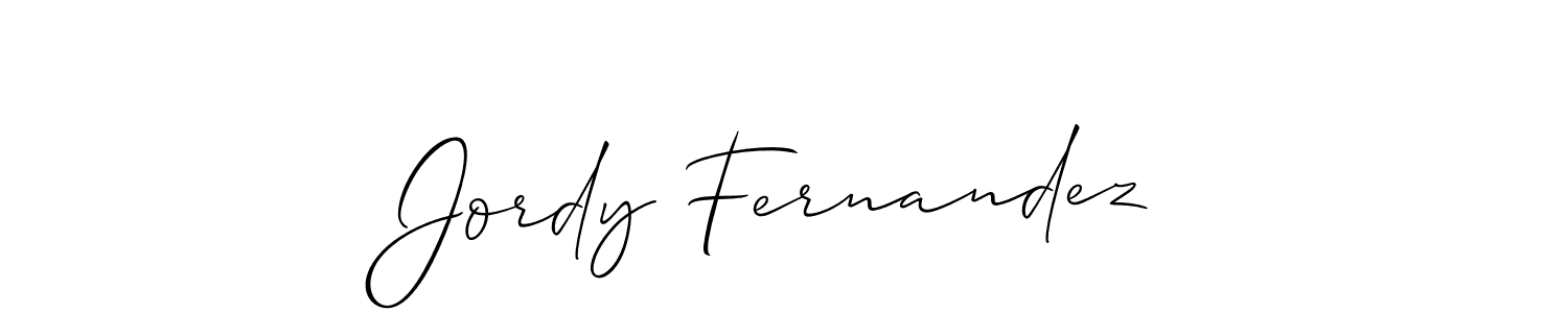 Use a signature maker to create a handwritten signature online. With this signature software, you can design (Allison_Script) your own signature for name Jordy Fernandez. Jordy Fernandez signature style 2 images and pictures png