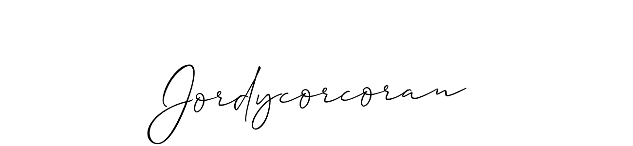 How to make Jordycorcoran signature? Allison_Script is a professional autograph style. Create handwritten signature for Jordycorcoran name. Jordycorcoran signature style 2 images and pictures png