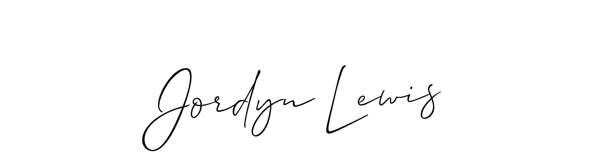 How to make Jordyn Lewis name signature. Use Allison_Script style for creating short signs online. This is the latest handwritten sign. Jordyn Lewis signature style 2 images and pictures png