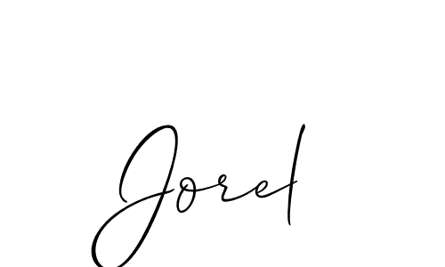 How to make Jorel signature? Allison_Script is a professional autograph style. Create handwritten signature for Jorel name. Jorel signature style 2 images and pictures png