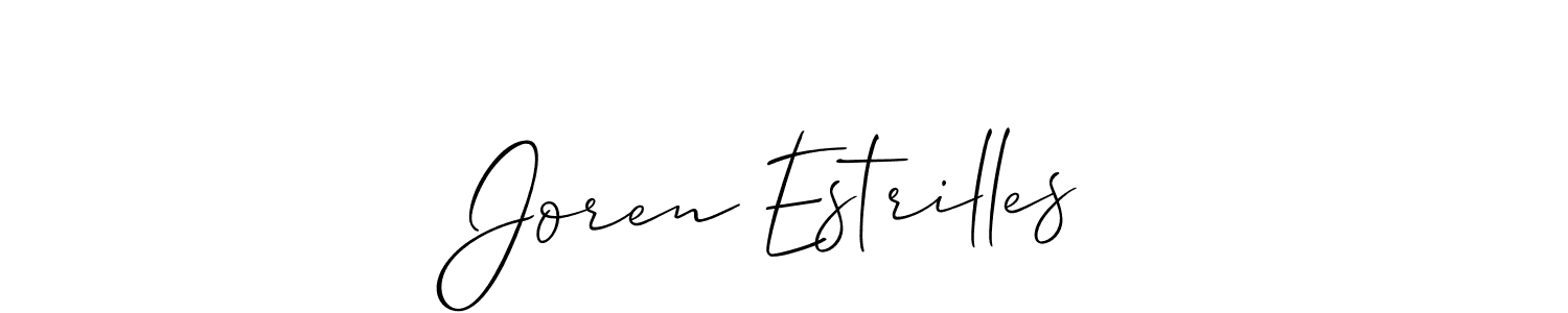 The best way (Allison_Script) to make a short signature is to pick only two or three words in your name. The name Joren Estrilles include a total of six letters. For converting this name. Joren Estrilles signature style 2 images and pictures png