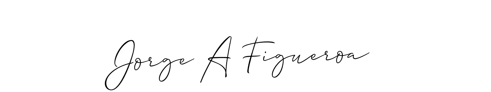 The best way (Allison_Script) to make a short signature is to pick only two or three words in your name. The name Jorge A Figueroa include a total of six letters. For converting this name. Jorge A Figueroa signature style 2 images and pictures png