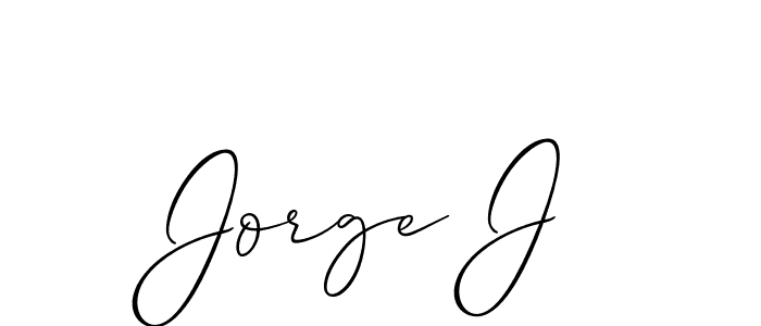 It looks lik you need a new signature style for name Jorge J. Design unique handwritten (Allison_Script) signature with our free signature maker in just a few clicks. Jorge J signature style 2 images and pictures png