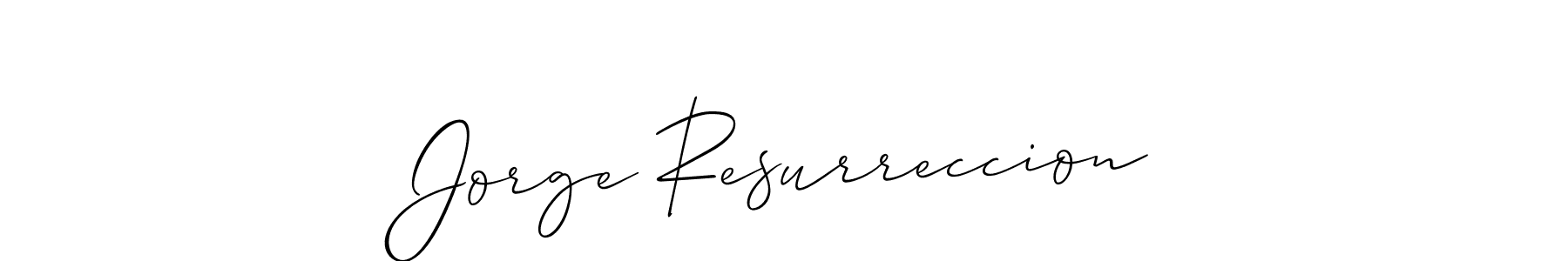 Allison_Script is a professional signature style that is perfect for those who want to add a touch of class to their signature. It is also a great choice for those who want to make their signature more unique. Get Jorge Resurreccion name to fancy signature for free. Jorge Resurreccion signature style 2 images and pictures png