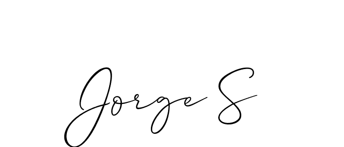 if you are searching for the best signature style for your name Jorge S. so please give up your signature search. here we have designed multiple signature styles  using Allison_Script. Jorge S signature style 2 images and pictures png