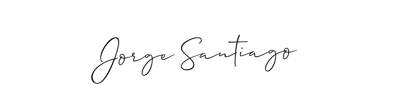 Allison_Script is a professional signature style that is perfect for those who want to add a touch of class to their signature. It is also a great choice for those who want to make their signature more unique. Get Jorge Santiago name to fancy signature for free. Jorge Santiago signature style 2 images and pictures png