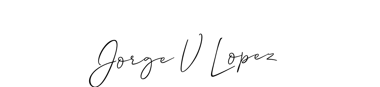 Design your own signature with our free online signature maker. With this signature software, you can create a handwritten (Allison_Script) signature for name Jorge V Lopez. Jorge V Lopez signature style 2 images and pictures png