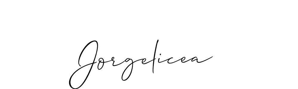 Use a signature maker to create a handwritten signature online. With this signature software, you can design (Allison_Script) your own signature for name Jorgelicea. Jorgelicea signature style 2 images and pictures png