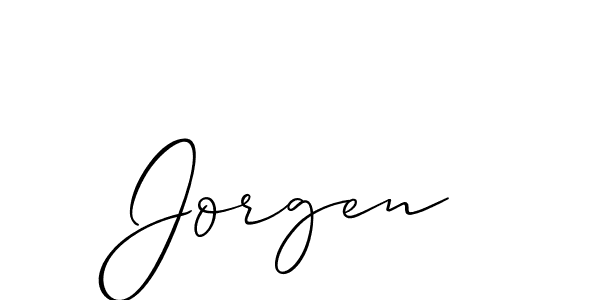 Create a beautiful signature design for name Jorgen. With this signature (Allison_Script) fonts, you can make a handwritten signature for free. Jorgen signature style 2 images and pictures png