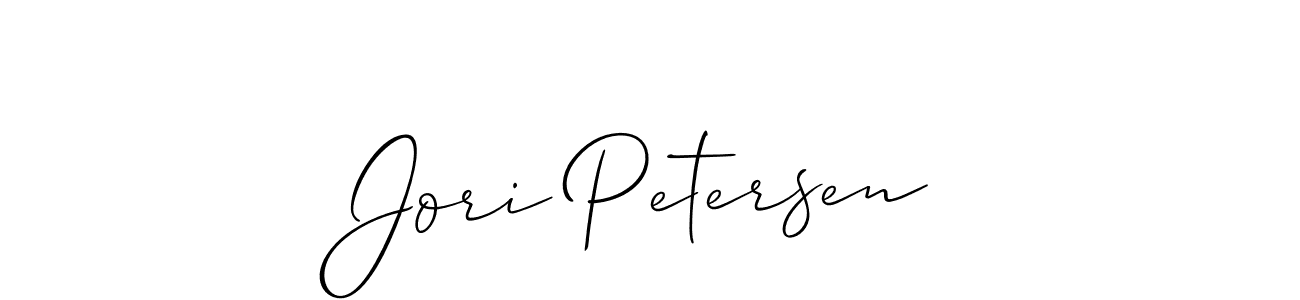 Jori Petersen stylish signature style. Best Handwritten Sign (Allison_Script) for my name. Handwritten Signature Collection Ideas for my name Jori Petersen. Jori Petersen signature style 2 images and pictures png