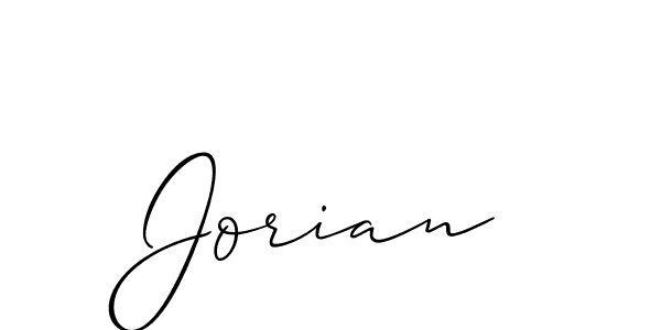 Make a beautiful signature design for name Jorian. With this signature (Allison_Script) style, you can create a handwritten signature for free. Jorian signature style 2 images and pictures png