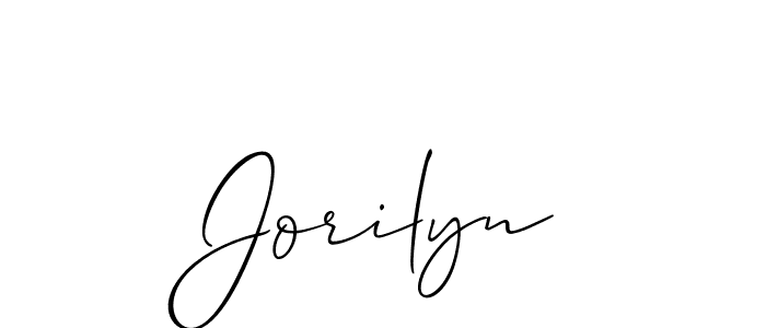 It looks lik you need a new signature style for name Jorilyn. Design unique handwritten (Allison_Script) signature with our free signature maker in just a few clicks. Jorilyn signature style 2 images and pictures png