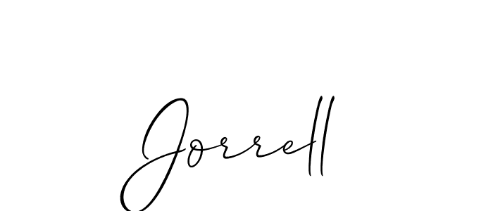 How to make Jorrell name signature. Use Allison_Script style for creating short signs online. This is the latest handwritten sign. Jorrell signature style 2 images and pictures png