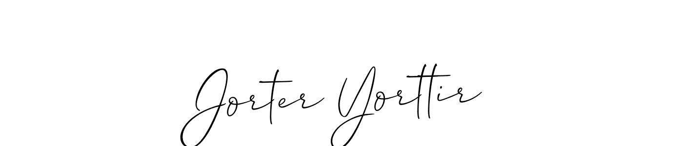 Allison_Script is a professional signature style that is perfect for those who want to add a touch of class to their signature. It is also a great choice for those who want to make their signature more unique. Get Jorter Yorttir name to fancy signature for free. Jorter Yorttir signature style 2 images and pictures png