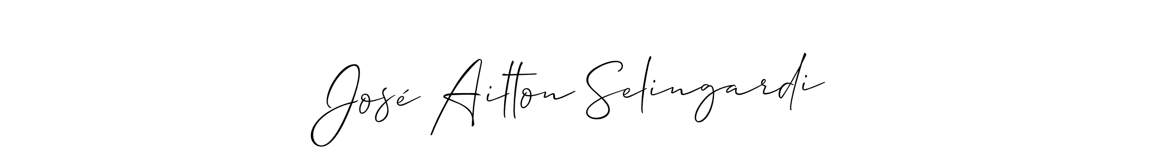 Allison_Script is a professional signature style that is perfect for those who want to add a touch of class to their signature. It is also a great choice for those who want to make their signature more unique. Get José Ailton Selingardi name to fancy signature for free. José Ailton Selingardi signature style 2 images and pictures png