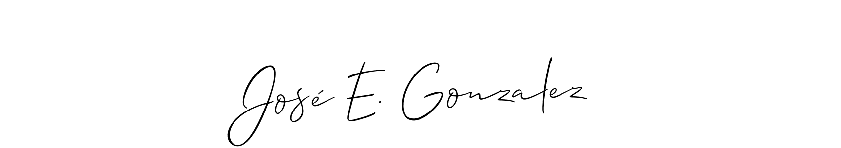 Also You can easily find your signature by using the search form. We will create José E. Gonzalez name handwritten signature images for you free of cost using Allison_Script sign style. José E. Gonzalez signature style 2 images and pictures png