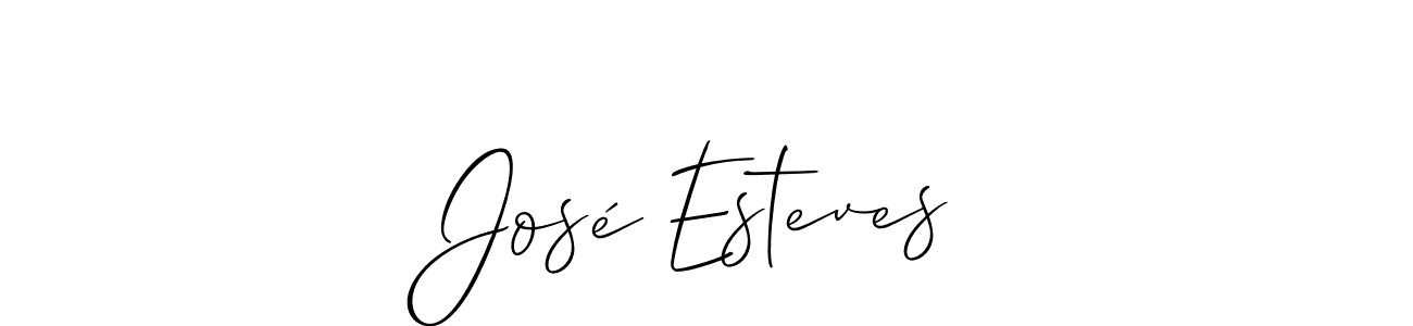 The best way (Allison_Script) to make a short signature is to pick only two or three words in your name. The name José Esteves include a total of six letters. For converting this name. José Esteves signature style 2 images and pictures png