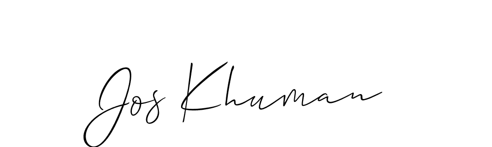 It looks lik you need a new signature style for name Jos Khuman. Design unique handwritten (Allison_Script) signature with our free signature maker in just a few clicks. Jos Khuman signature style 2 images and pictures png
