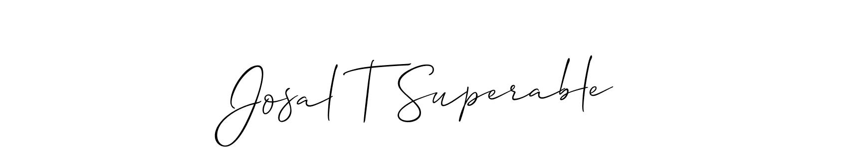Use a signature maker to create a handwritten signature online. With this signature software, you can design (Allison_Script) your own signature for name Josal T Superable. Josal T Superable signature style 2 images and pictures png