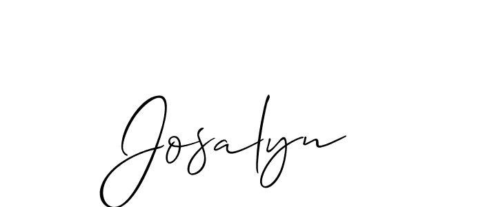 Design your own signature with our free online signature maker. With this signature software, you can create a handwritten (Allison_Script) signature for name Josalyn. Josalyn signature style 2 images and pictures png