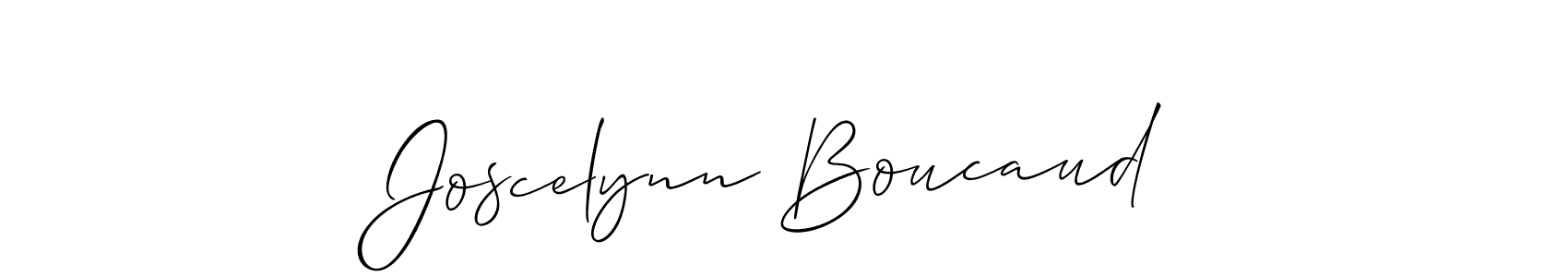 Allison_Script is a professional signature style that is perfect for those who want to add a touch of class to their signature. It is also a great choice for those who want to make their signature more unique. Get Joscelynn Boucaud name to fancy signature for free. Joscelynn Boucaud signature style 2 images and pictures png