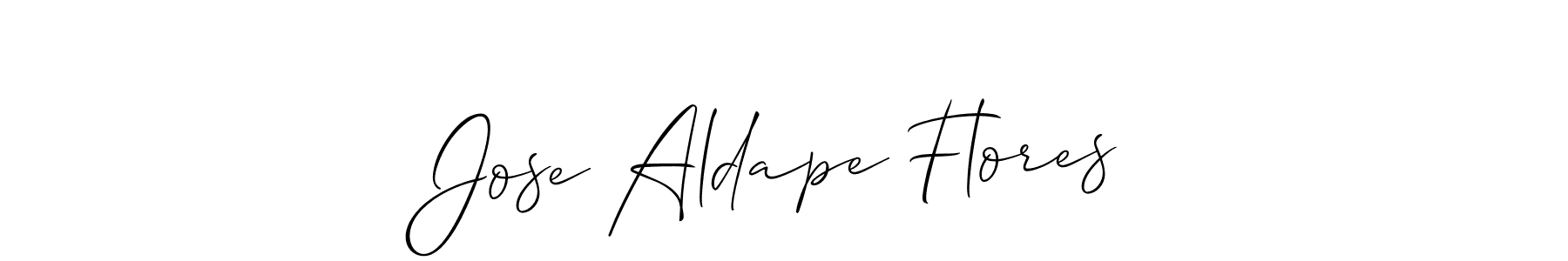 It looks lik you need a new signature style for name Jose Aldape Flores. Design unique handwritten (Allison_Script) signature with our free signature maker in just a few clicks. Jose Aldape Flores signature style 2 images and pictures png
