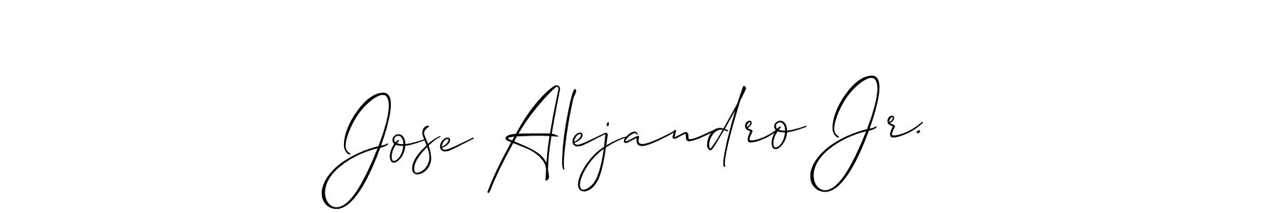 Use a signature maker to create a handwritten signature online. With this signature software, you can design (Allison_Script) your own signature for name Jose Alejandro Jr.. Jose Alejandro Jr. signature style 2 images and pictures png