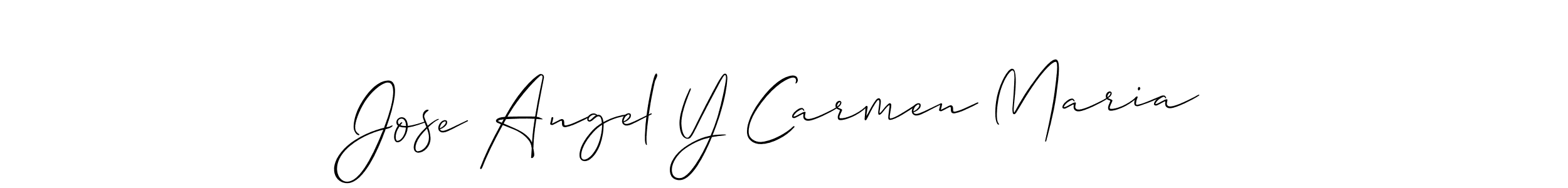 Also we have Jose Angel Y Carmen Maria name is the best signature style. Create professional handwritten signature collection using Allison_Script autograph style. Jose Angel Y Carmen Maria signature style 2 images and pictures png