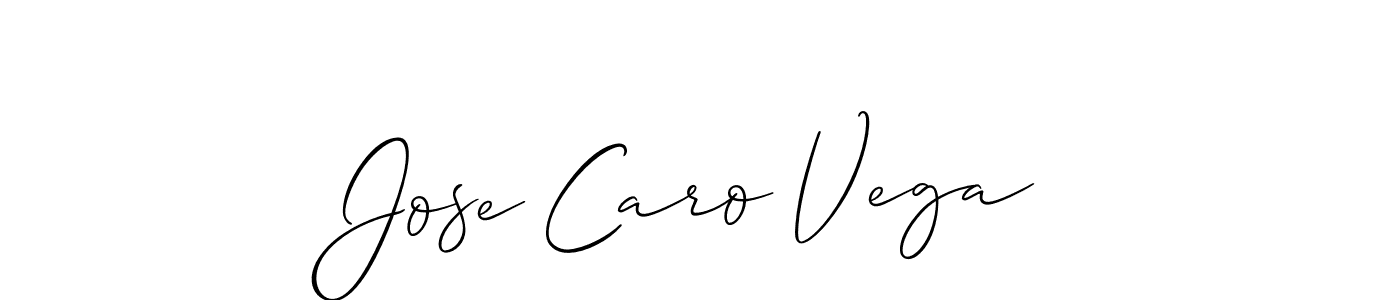 Use a signature maker to create a handwritten signature online. With this signature software, you can design (Allison_Script) your own signature for name Jose Caro Vega. Jose Caro Vega signature style 2 images and pictures png