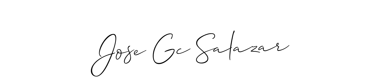 Design your own signature with our free online signature maker. With this signature software, you can create a handwritten (Allison_Script) signature for name Jose Gc Salazar. Jose Gc Salazar signature style 2 images and pictures png