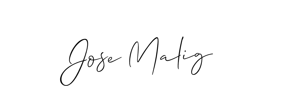 Use a signature maker to create a handwritten signature online. With this signature software, you can design (Allison_Script) your own signature for name Jose Malig. Jose Malig signature style 2 images and pictures png