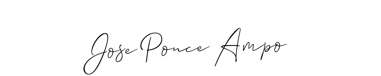 Use a signature maker to create a handwritten signature online. With this signature software, you can design (Allison_Script) your own signature for name Jose Ponce Ampo. Jose Ponce Ampo signature style 2 images and pictures png